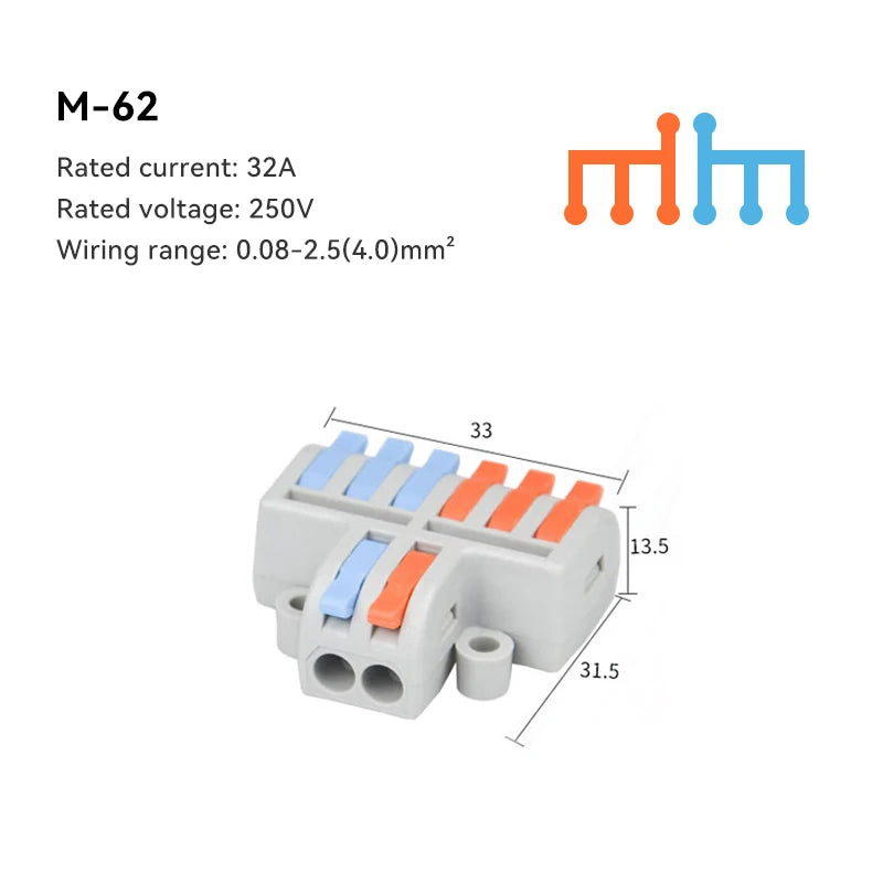 10/30/50 PCS Mini Fast Wiring Cable Connectors Universal Compact Splitter Electrical Conductors Push-In Home Terminal Block