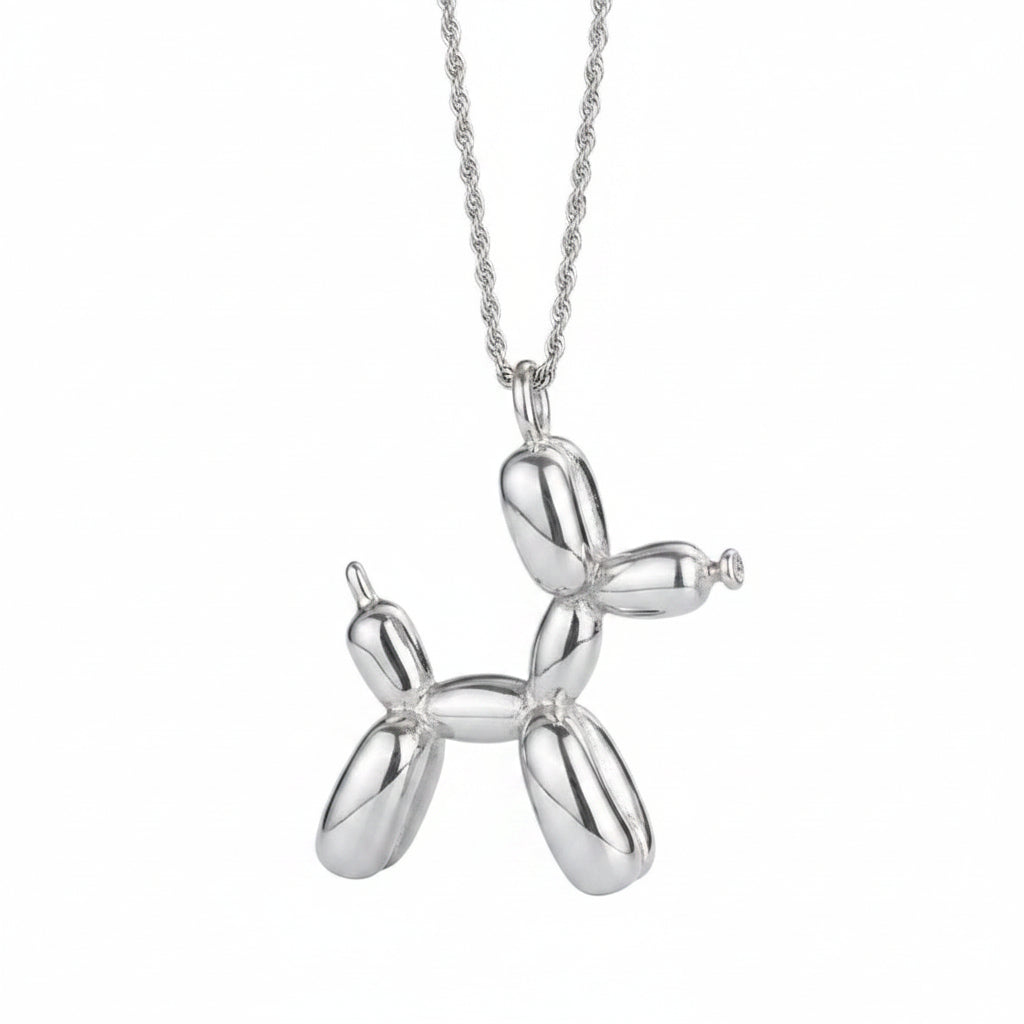 Silver Color Cute Animal Balloon Dog Necklaces Creative Pendant Clavicle Chain Necklace Ladies Girl Jewelry Dropshipping