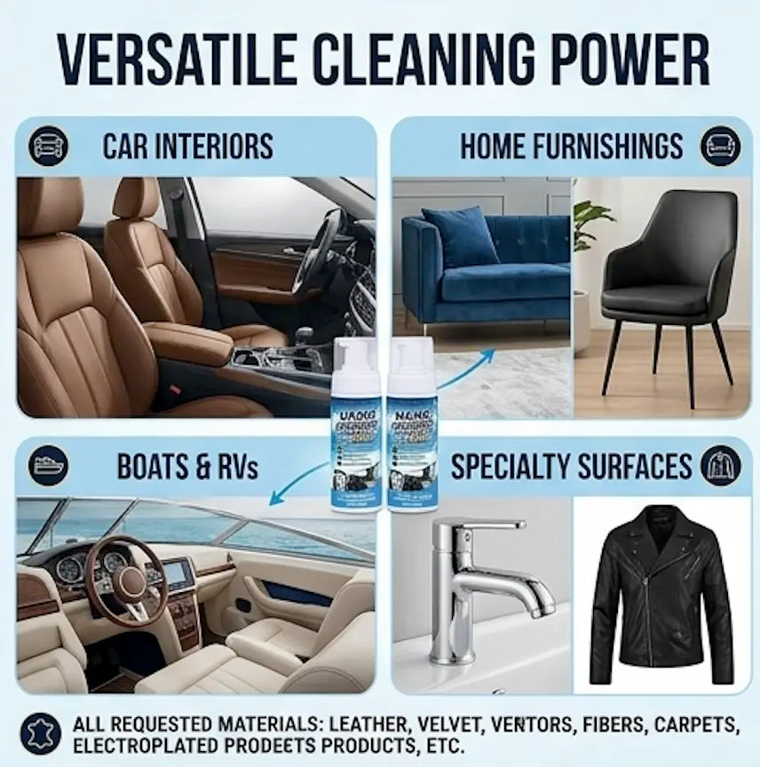 ZYKR Nano Multi-Functional Foam Cleaner Pro MAX - a Powerful Deep-Cleaning Product Suitable for Both Household and Vehicle Deep Cleaning. It Is Suitable for Removing Stains on Car Interiors and Sofas. Capacity: 150 Milliliters.
