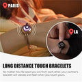 Long Distance Touch Light Up&Vibrate Bracelets for Couples, Long Distance Relationship Gifts Smart Sun&Moon Love Bracelet