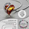 Gift Necklaces for Women, Infinity Love Birthstone Heart Crystal Pendant, Birthday Anniversary Jewelry for Wife, Mom, and Her, Silver Plated, 18