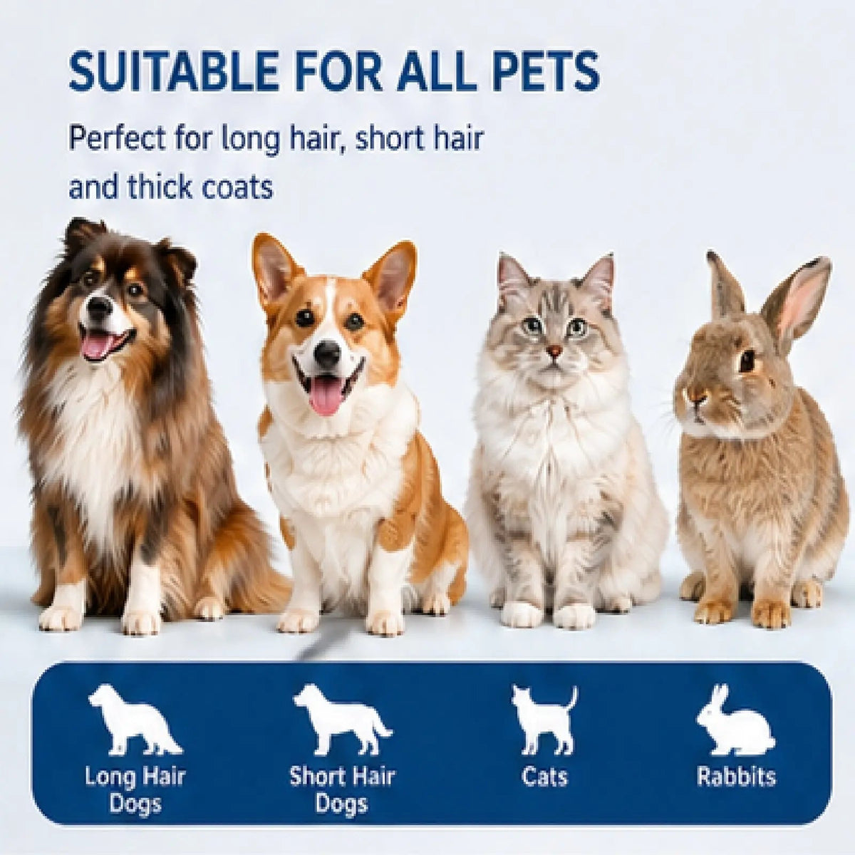 Pet Detangling Comb for Dogs Double Sided Stainless Steel Grooming Tool for Coat Care Shedding Removal Easy to Use One Click Cleaning