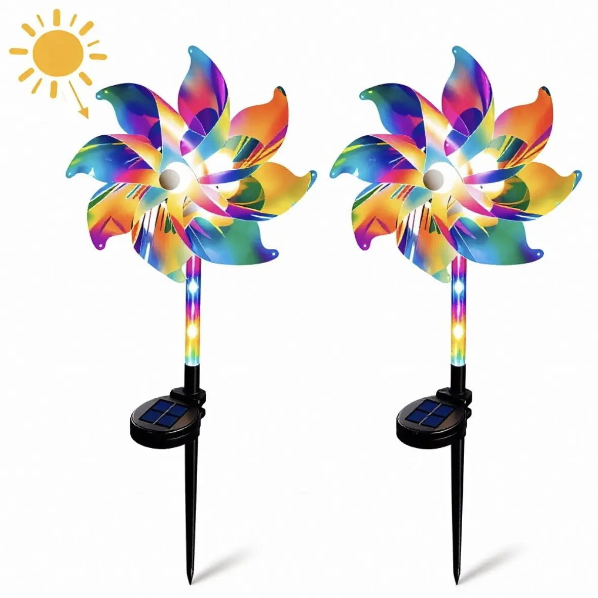 Waterproof LED Solar Wind Spinner - Light up Your Garden with Every Breeze Decor Yard