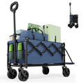 [Memorial Day]【Live】Wecharmer Collapsible Wagon with Tailgate, Wagons Carts Foldable with 350Lbs Capacity, Lightweight Portable Utility Folding Wagon Cart for Shopping Camping Sports Garden
