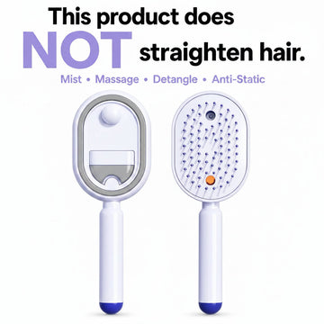 【Not Straightened】Electric Spray Air Cushion Massage Comb, Self-Cleaning Anti-Tangle Hair Brush, Anti-Static Volumizing Scalp Massage Brush for Dry Frizzy Hair Care, No Essential Oil Included