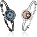 Long Distance Touch Light Up&Vibrate Bracelets for Couples, Long Distance Relationship Gifts Smart Sun&Moon Love Bracelet