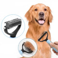 Ihubei Pet Grooming Rake - Double-Sided Deshedding Dematting Tool, Undercoat Rake for Dogs & Cats, Extra-Wide Dog Grooming Brush & Deshedder Comb for Long Hair, Reduces Shedding 95%