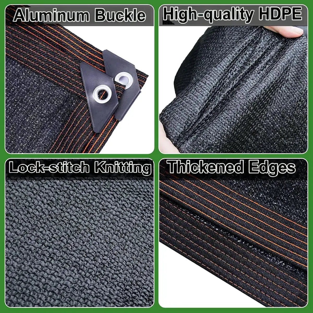 2Pcs 90% Blackout Cloth (Black) - 10 X 13Ft Uv-Resistant Shade Net with Reinforced Rivets, Suitable for Outdoor Adventures / Camping / Garden / Patio / Greenhouse.Mesh Shade Cloth，Easter Gifts