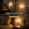 4-Pack LED Night Light with Dusk-To-Dawn Sensor, Plug-In Warm White Night Lights, Automatic On/Off Wall Night Lamps for Bedroom Bathroom Hallway, Soft Ambient Lighting for Home Safety