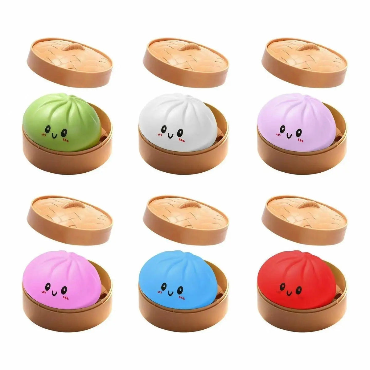 【Blind Box】2026 New Glitter Dumpling Squishy with Steamer Box, Soft Sensory Fidget Steamed Bun Squeeze Tool for Adult Stress & Anxiety Relief,