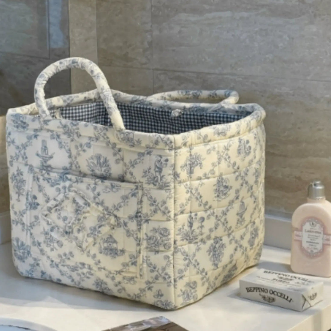 Stylish, Lightweight Storage Box with a Carry Handle and Foldable Design—Sweet, Fresh Aesthetic Suitable for Home, Picnics, Shopping, Snack Baskets, and an Essential Household Item.