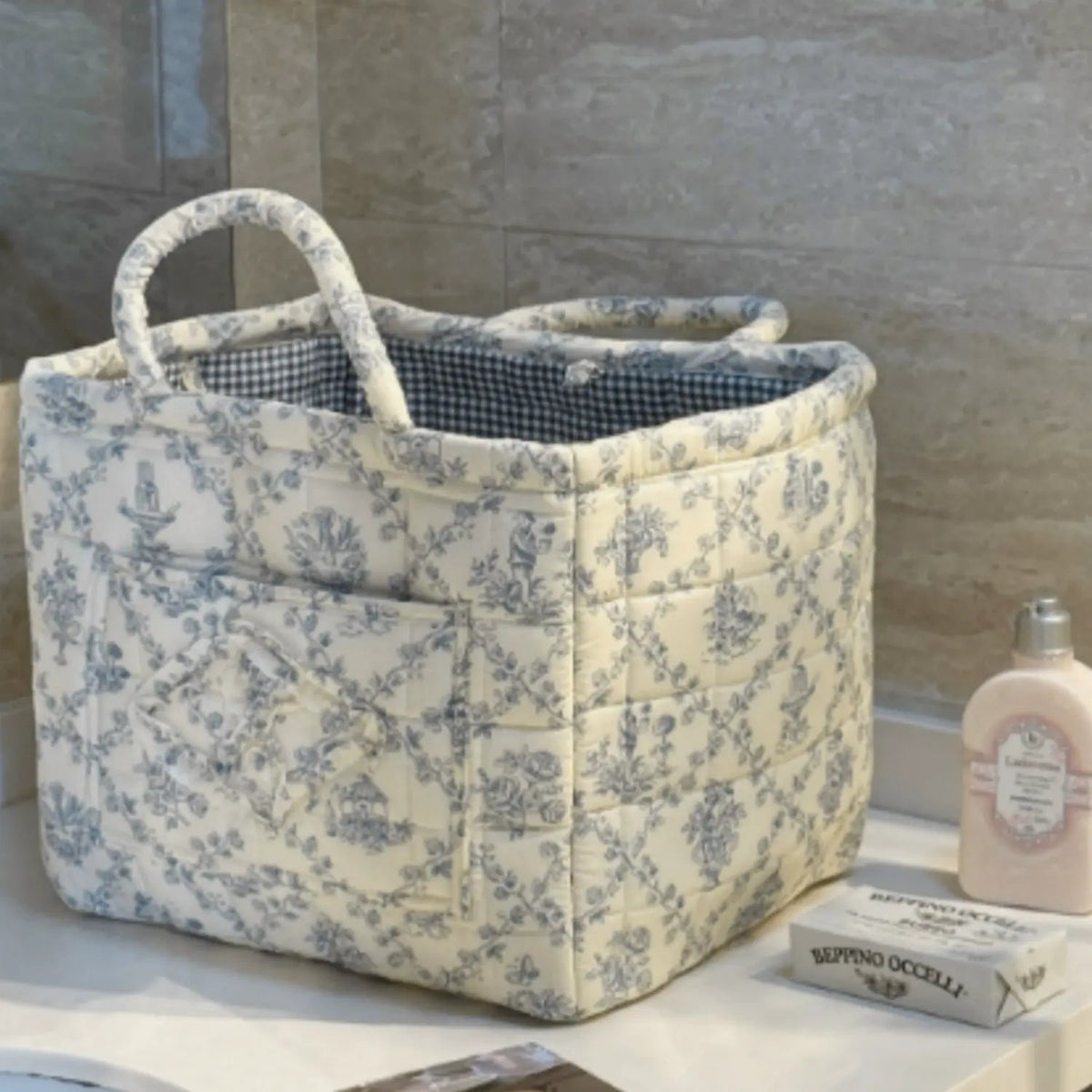 Stylish, Lightweight Storage Box with a Carry Handle and Foldable Design—Sweet, Fresh Aesthetic Suitable for Home, Picnics, Shopping, Snack Baskets, and an Essential Household Item.