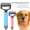 Pet Grooming Tool, Universal Detangling Comb for Dogs, Stainless Steel Double-Sided Design, Effective Shedding Removal & Matted Hair Tamer, Practical Daily Dog Coat Maintenance Supplies.