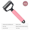 Pet Detangling Comb for Dogs Double Sided Stainless Steel Grooming Tool for Coat Care Shedding Removal Easy to Use One Click Cleaning