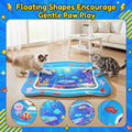 Catpick Cat Water Mat - Interactive Cat Toys Upgraded Thickened 0.7Mm PVC Cooling & Heating Water Bed with Floating Fish, Anti-Scratch Leak Proof Foldable Water Sensor Play Mat for Cats 17 X 25 Inches