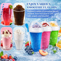 Food Grade Silicone Slushy Maker Cup - Lightweight and Reusable Double Layer Cooling Cup with 2 in 1 Straw and Spoon Cover - Thick Kitchen Bottles Drinkware Fruit Water Bottles
