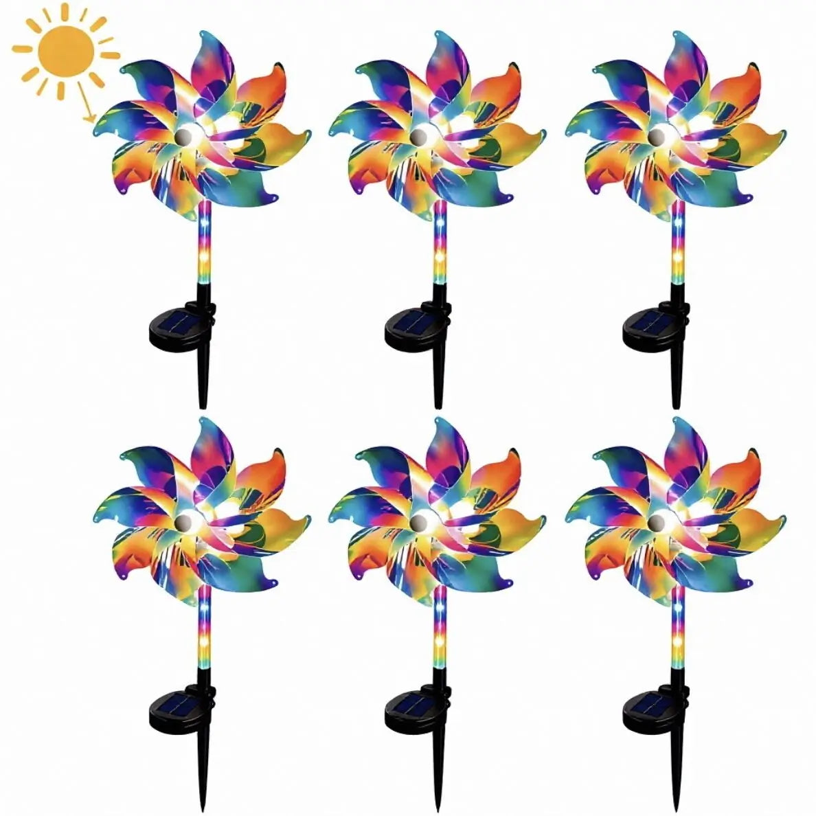 Waterproof LED Solar Wind Spinner - Light up Your Garden with Every Breeze Decor Yard