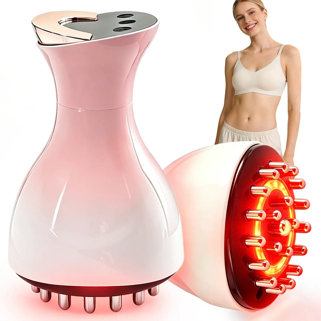 Handheld Full Body Massager with 35-Speed 4-In-1 Soothingpulse Technology, Vibration, Heat, and Light for Full Body Care on Neck,Back,Arms,Waist,Belly&Belly& Legs, Gift for Parents,Girlfriend