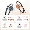 Long Distance Touch Light Up&Vibrate Bracelets for Couples, Long Distance Relationship Gifts Smart Sun&Moon Love Bracelet