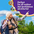 Think Peak Black Binoculars Science Toy for Kids Ages 3-12 Years - Real Compact Outdoor Adventure & STEM Educational Nature Hiking Explorer for Bird Watching, Camping Children’S Birthday Gift