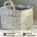 Stylish, Lightweight Storage Box with a Carry Handle and Foldable Design—Sweet, Fresh Aesthetic Suitable for Home, Picnics, Shopping, Snack Baskets, and an Essential Household Item.