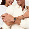 Long Distance Touch Light Up&Vibrate Bracelets for Couples, Long Distance Relationship Gifts Smart Sun&Moon Love Bracelet