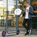 Purple Electric Scooter for Adults, Top Speed 19 Mph, 350-Watt Motor, 14-18 Mile Range, Supports Smart App Control, Easy to Carry, Folds up for Storage in a Trunk, Can Carry up to 265 Lbs, Fuel-Efficient Choice.