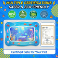Catpick Cat Water Mat - Interactive Cat Toys Upgraded Thickened 0.7Mm PVC Cooling & Heating Water Bed with Floating Fish, Anti-Scratch Leak Proof Foldable Water Sensor Play Mat for Cats 17 X 25 Inches