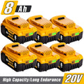 20V Max 8.0Ah Lithium Replacement Battery for Dewalt Cordless Power Tools - Compatible with Dewalt DCB208, DCB200, DCB206, DCB205, DCB204 Models