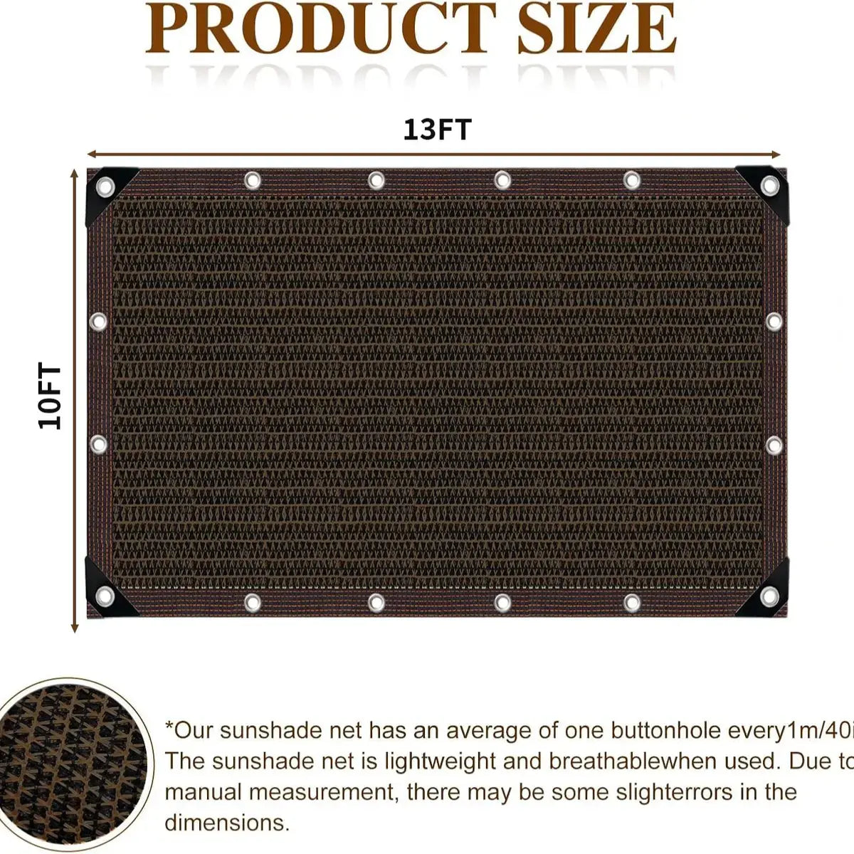 2Pcs 90% Blackout Cloth (Black) - 10 X 13Ft Uv-Resistant Shade Net with Reinforced Rivets, Suitable for Outdoor Adventures / Camping / Garden / Patio / Greenhouse.Mesh Shade Cloth，Easter Gifts