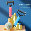 Pet Detangling Comb for Dogs Double Sided Stainless Steel Grooming Tool for Coat Care Shedding Removal Easy to Use One Click Cleaning