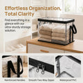 Large Clear Thick Plastic Storage Box with Hinged Lid, Heavy-Duty Durable High-Capacity Organizer for Home, Moving, Attic