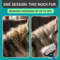 Ihubei Pet Grooming Rake - Double-Sided Deshedding Dematting Tool, Undercoat Rake for Dogs & Cats, Extra-Wide Dog Grooming Brush & Deshedder Comb for Long Hair, Reduces Shedding 95%