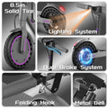Purple Electric Scooter for Adults, Top Speed 19 Mph, 350-Watt Motor, 14-18 Mile Range, Supports Smart App Control, Easy to Carry, Folds up for Storage in a Trunk, Can Carry up to 265 Lbs, Fuel-Efficient Choice.