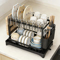 Black2-Tier Kitchen Dish Drying Racki Organize Your Dishes Instyle