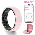 #6-#11 Pink & Black Ceramic Smart Couple Rings for Women & Men, Fitness & Sleep Tracker, Heart Rate & Stress Monitor, Cycle Tracking, IP68 Waterproof, 3–5 Day Battery, Ios & Android Compatible, with Charging Case