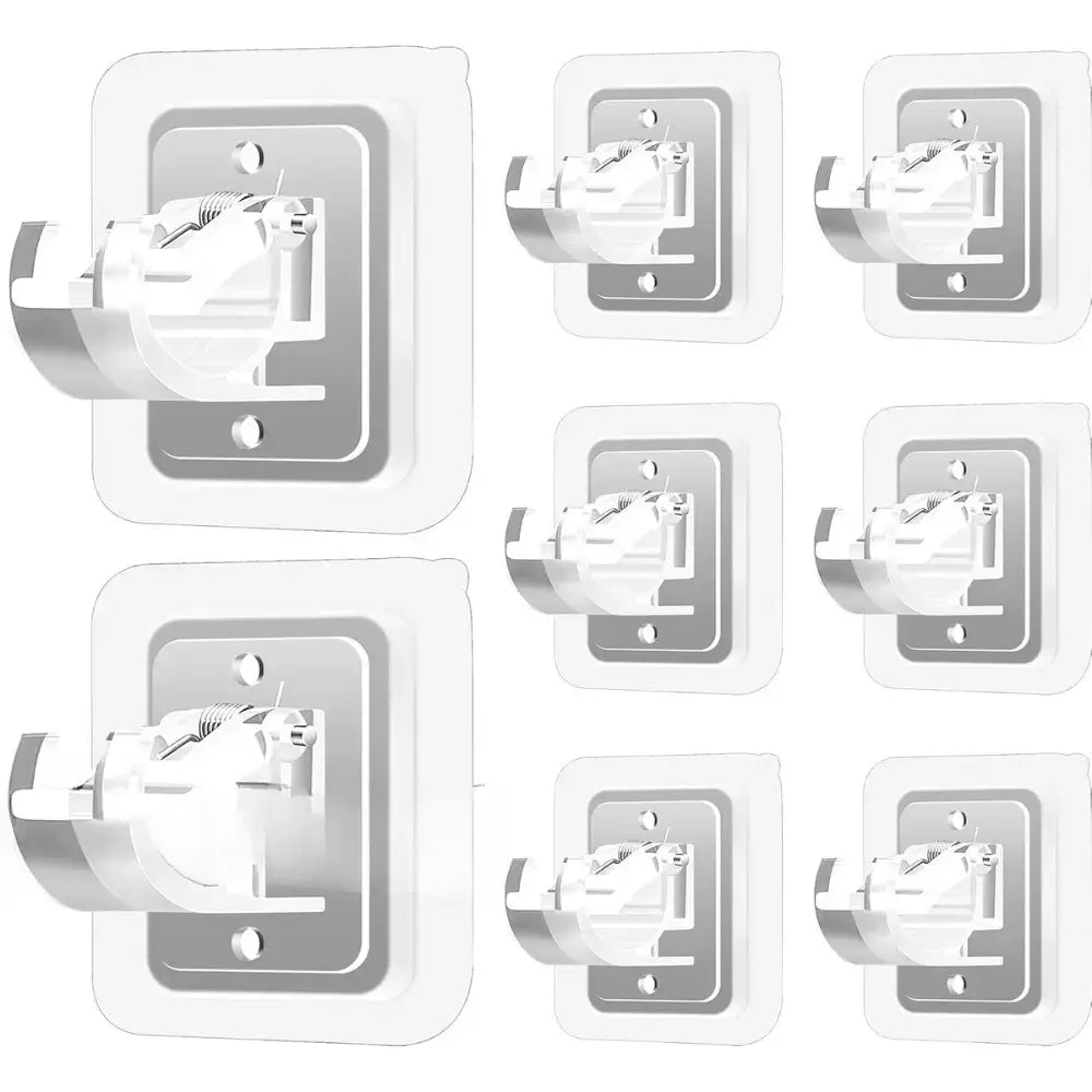 A Set of 8PCS Transparent Drapery Hooks,Curtain Rod Brackets with Clips,Rod Hanging,Adjustable Rods Holder,Multipurposefor Curtain Rod Hooks for Livingroom Bathroom Kitchen Bedroom Toilet Apartment.