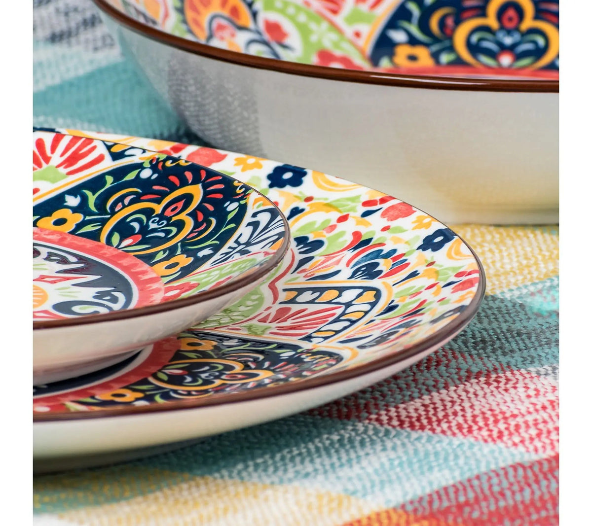 10 Strawberry Street Set of 6 Fiesta Bloom Dinner Plates