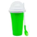 Food Grade Silicone Slushy Maker Cup - Lightweight and Reusable Double Layer Cooling Cup with 2 in 1 Straw and Spoon Cover - Thick Kitchen Bottles Drinkware Fruit Water Bottles