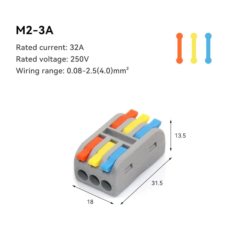 10/30/50 PCS Mini Fast Wiring Cable Connectors Universal Compact Splitter Electrical Conductors Push-In Home Terminal Block
