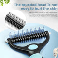 Ihubei Pet Grooming Rake - Double-Sided Deshedding Dematting Tool, Undercoat Rake for Dogs & Cats, Extra-Wide Dog Grooming Brush & Deshedder Comb for Long Hair, Reduces Shedding 95%