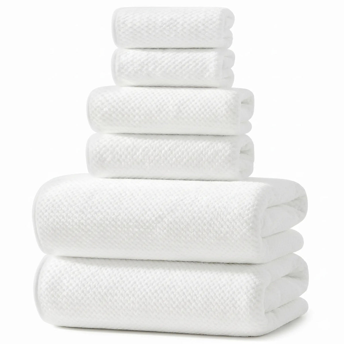 REDKISS Black Towel Set: a 6-Piece Set of Premium, Soft Bath Towels. This Ultra-Absorbent, Luxurious 6-Piece Set Includes 2 Bath Towels, 2 Hand Towels, and 2 Face Towels, Perfect for Everyday Use in Bathrooms, Gyms, Hotels, and Spas.