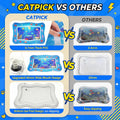 Catpick Cat Water Mat - Interactive Cat Toys Upgraded Thickened 0.7Mm PVC Cooling & Heating Water Bed with Floating Fish, Anti-Scratch Leak Proof Foldable Water Sensor Play Mat for Cats 17 X 25 Inches