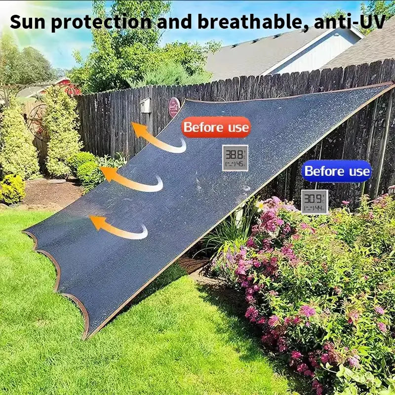 2Pcs 90% Blackout Cloth (Black) - 10 X 13Ft Uv-Resistant Shade Net with Reinforced Rivets, Suitable for Outdoor Adventures / Camping / Garden / Patio / Greenhouse.Mesh Shade Cloth，Easter Gifts