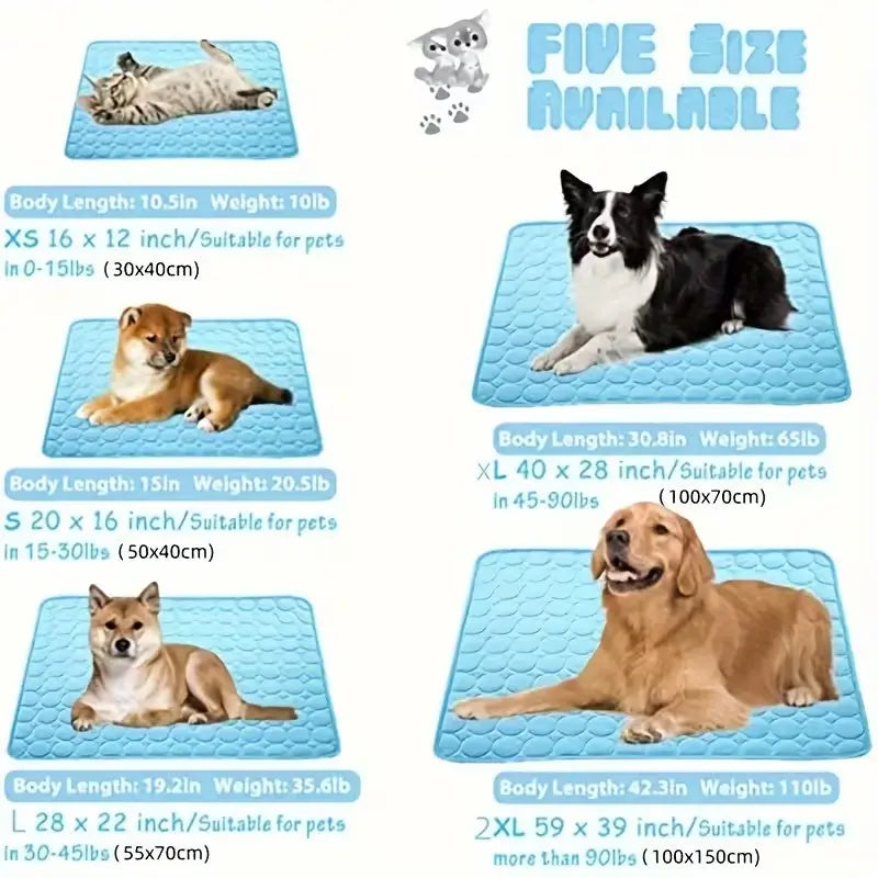 2026 New Cooling Dog Bed, Ice Silk Cooling Mat for Dogs with Ice Silk Fabric, Non-Slip & Machine Washable Design, Summer Comfort Mat for Small to Large Pets, Universal Fit