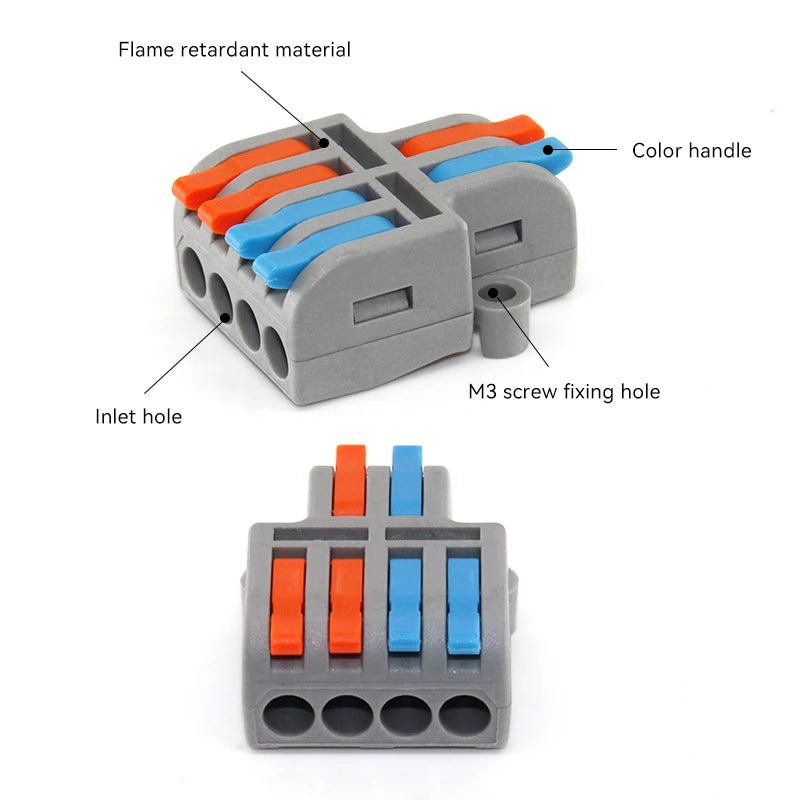 10/30/50 PCS Mini Fast Wiring Cable Connectors Universal Compact Splitter Electrical Conductors Push-In Home Terminal Block