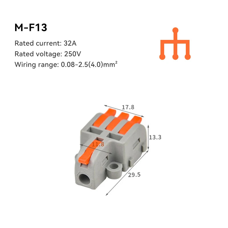 10/30/50 PCS Mini Fast Wiring Cable Connectors Universal Compact Splitter Electrical Conductors Push-In Home Terminal Block