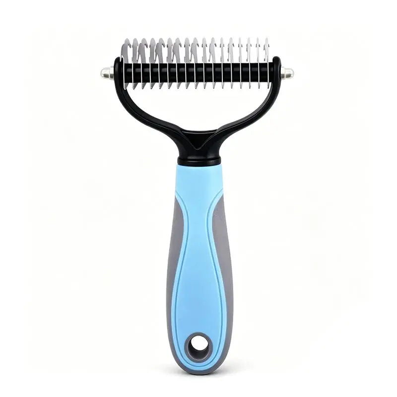 Ihubei Pet Grooming Rake - Double-Sided Deshedding Dematting Tool, Undercoat Rake for Dogs & Cats, Extra-Wide Dog Grooming Brush & Deshedder Comb for Long Hair, Reduces Shedding 95%