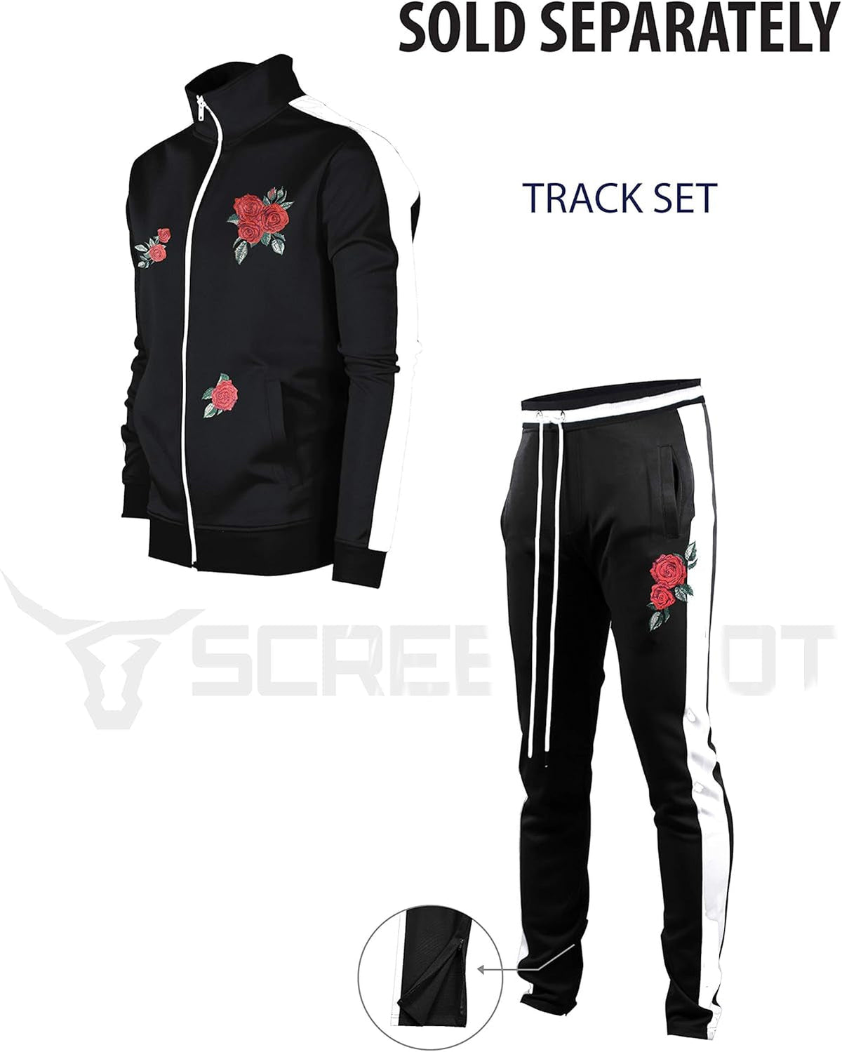 '-TRACK JACKET Mens Urban Hip Hop Premium Track Jacket - Slim Fit Side Taping Sportswear Urbanwear Streetwear Top
