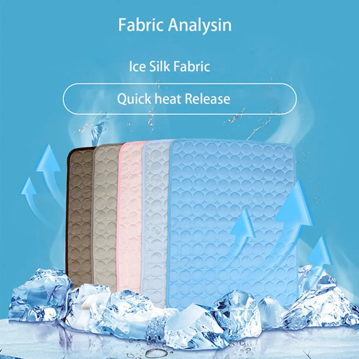2026 New Cooling Dog Bed, Ice Silk Cooling Mat for Dogs with Ice Silk Fabric, Non-Slip & Machine Washable Design, Summer Comfort Mat for Small to Large Pets, Universal Fit
